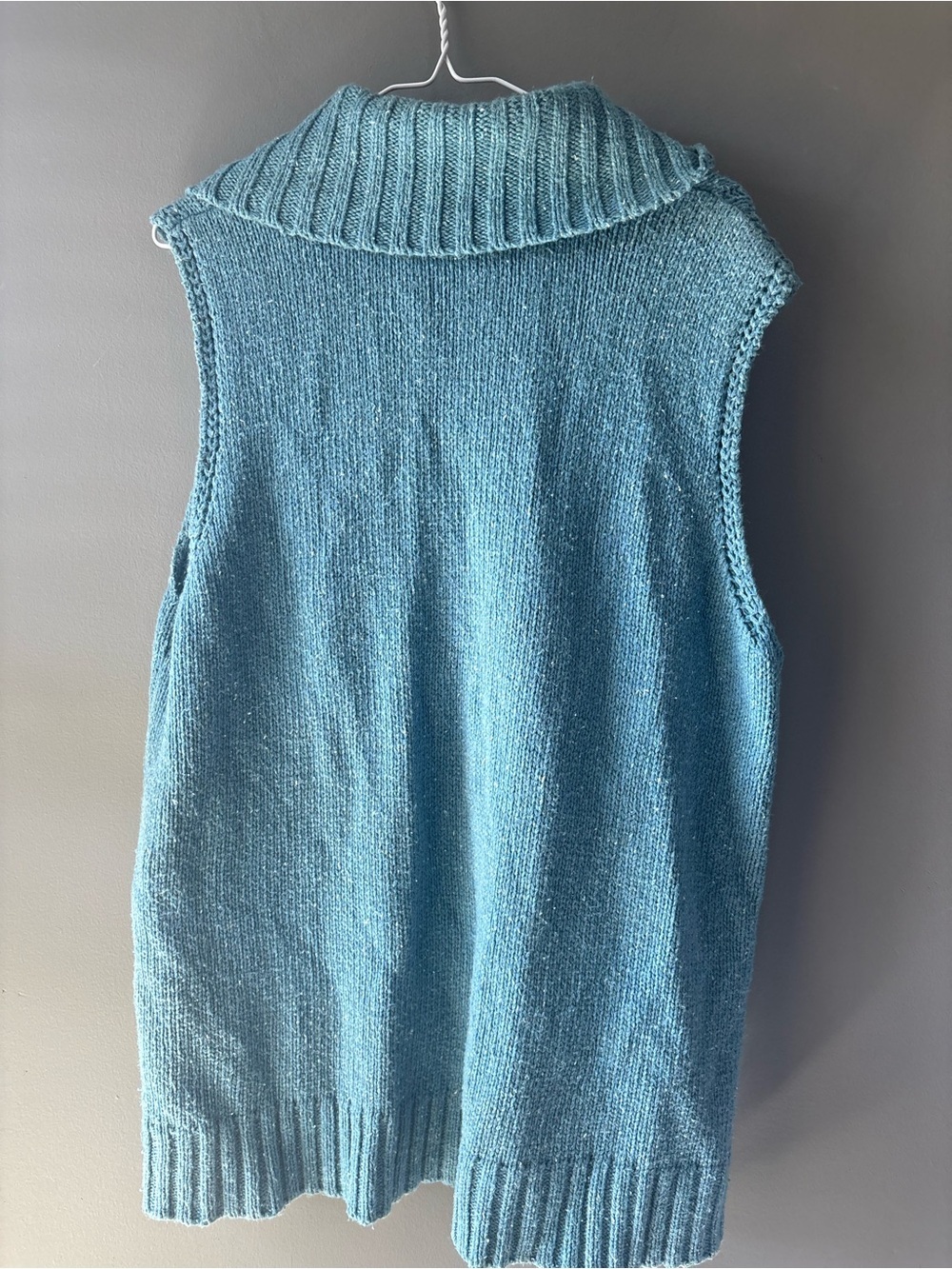 Denver Hayes Teal Knit Zip Front Sweater Vest Plus Size 2XL - Picture 4 of 5